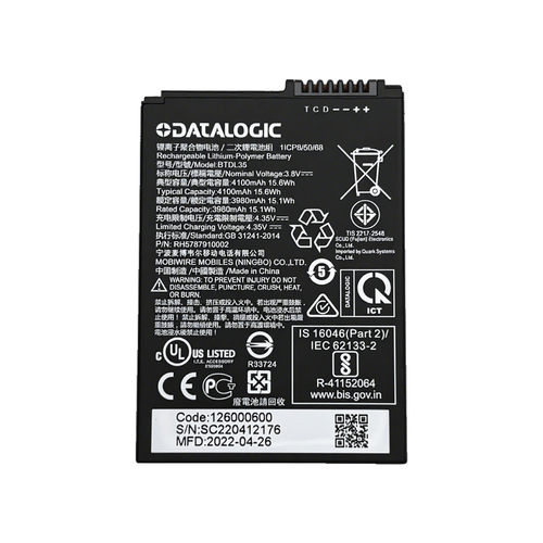 适用于DATALOGIC得利捷BTDL35电池 适用Memor 10 3980mAh/15.1Wh