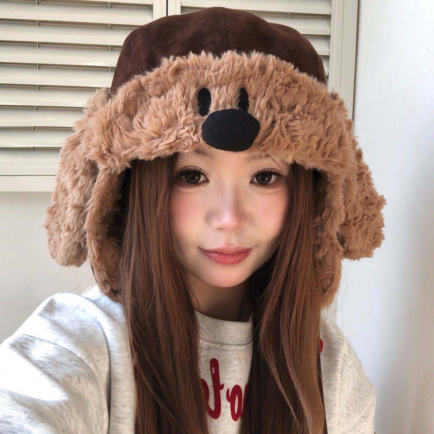 一帽五戴小狗保暖护耳飞行帽女