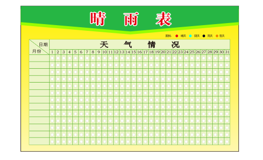 建筑施工晴雨表贴纸60*80CM绿色1H02090