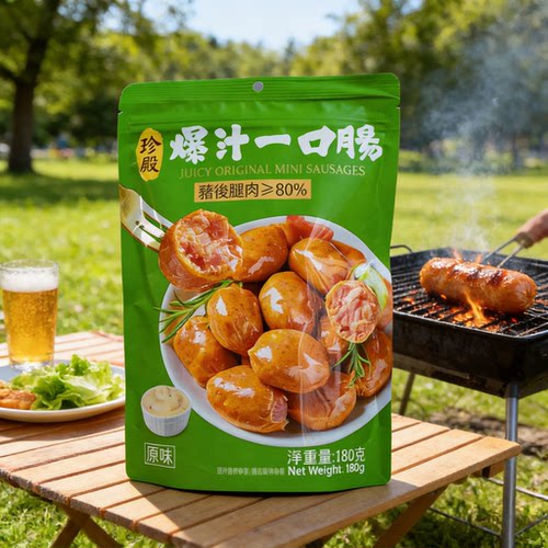 香港产珍殿爆汁一口肠香喷喷的肉