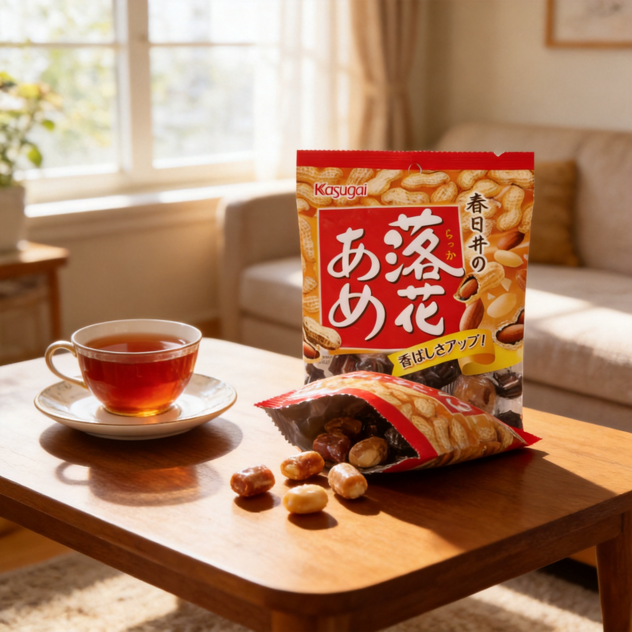 春日井花生糖日本进口花生仁夹心硬糖休闲零食小吃香脆芳香100g