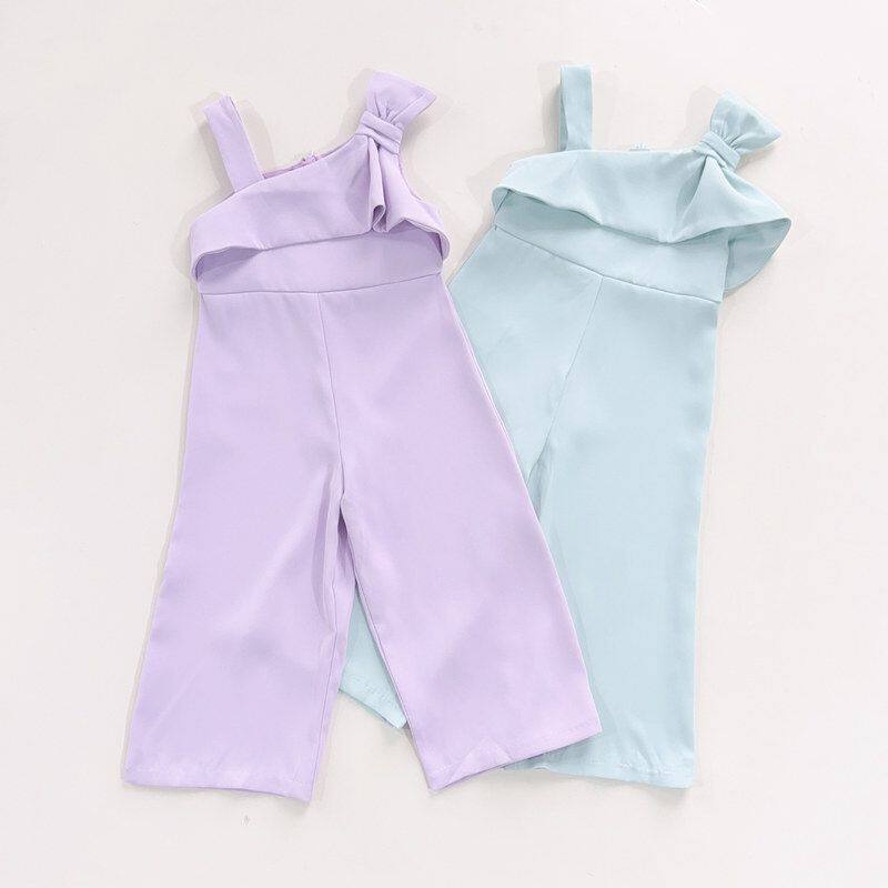 尾货6-10岁中小童女孩夏季吊带背带连体长裤冰感清凉