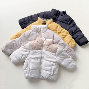 日单PM尾货80-120儿童冬季棉服棉袄立领男女童拉链外套拨水设计