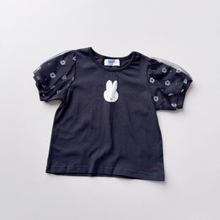 日单MF尾货100-120婴小童女宝宝夏季短袖T恤上衣网纱袖圆领套头