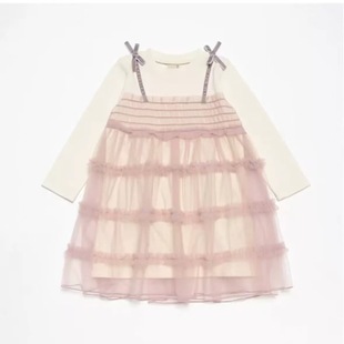 长袖 140女孩秋季 连衣裙多层纱甜美蛋糕公主裙 110 日系童装