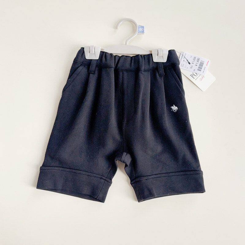 日单尾货po/lo童装80-140男童短裤黑色百搭休闲夏季弹力外穿