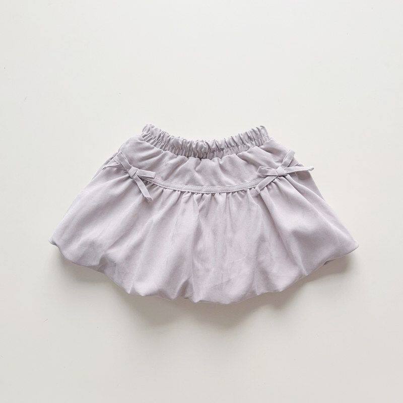日单mamaraku尾货80-140女童春季灯笼半身短裙防走光丝带蝴蝶结