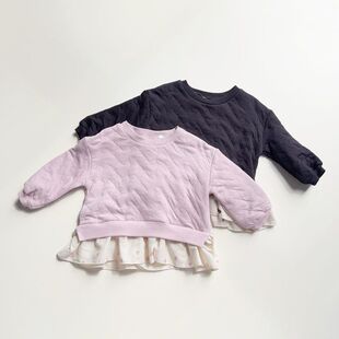 日单尾货80-100婴童女宝宝秋冬夹棉套头上衣保暖faire la bise
