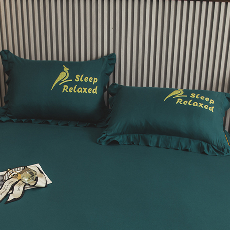 金美娇花边枕套纯色单人信封枕套