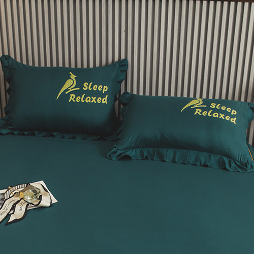 金美娇花边枕套纯色单人信封枕套