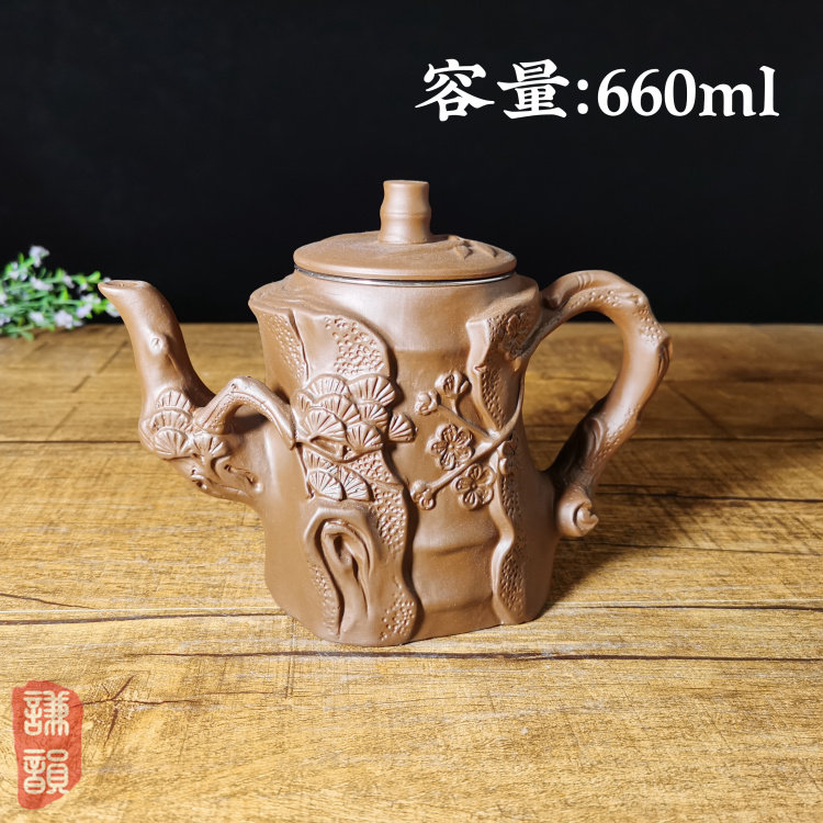 大容量紫砂壶带过滤网泡茶壶家用凉水壶仿古宜兴壶原矿朱泥壶茶具