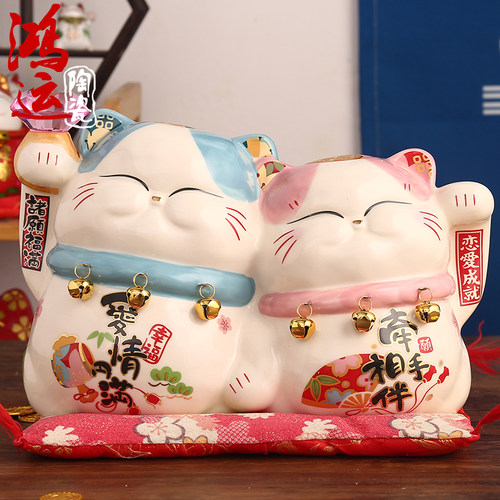 日本正品情侣闺蜜新婚礼物招财猫