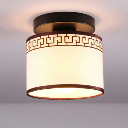 新中式小吸顶灯led过道单头阳台走廊门厅灯现代入户圆形特价灯具