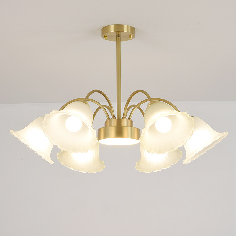 欧式客厅吊灯全铜美式简约现代大气餐厅灯卧室书房酒店创意吸顶灯