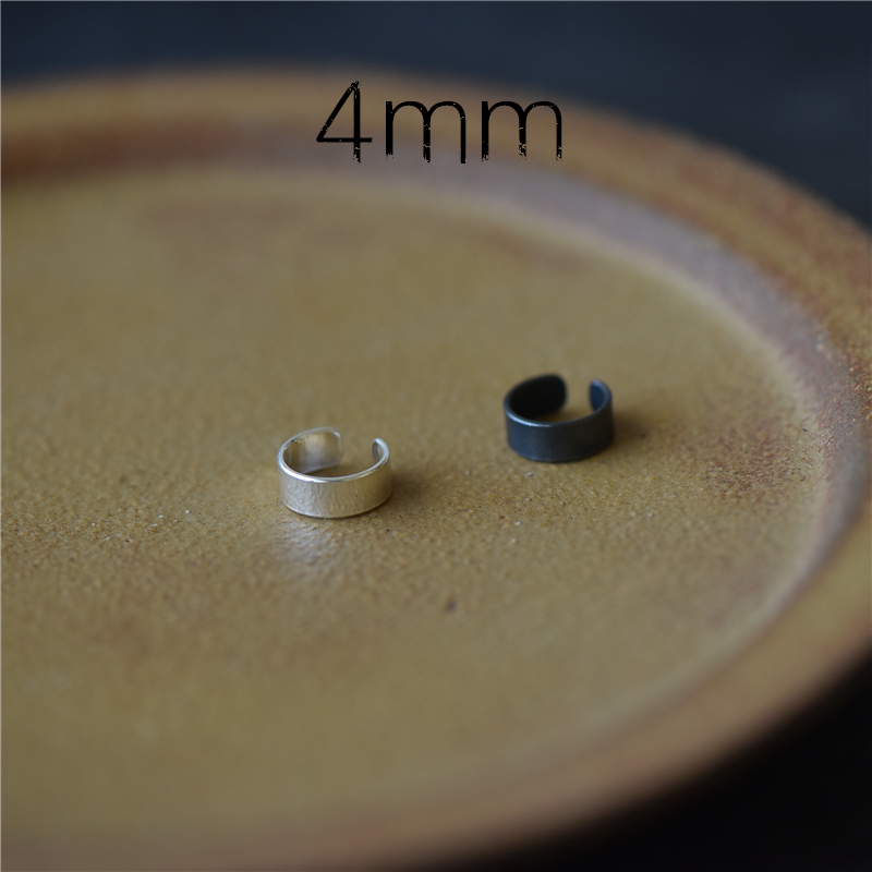 男女情侣黑色银饰原创设计风耳夹