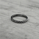 知白守黑窗花纯银手工银戒指尾戒小对戒做黑做旧复古礼物做旧原创