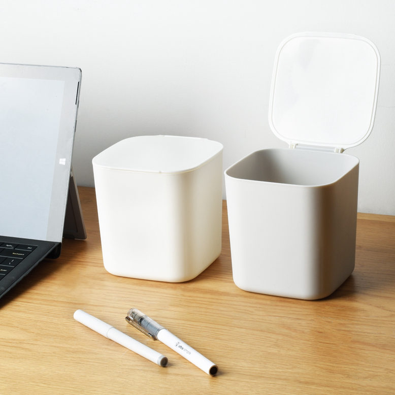 简约桌面垃圾桶迷你家用客厅卧室厨房浴室办公室创意翻盖纸篓小号