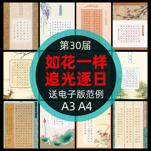 文墨苑硬笔书法作品纸a4厚120克