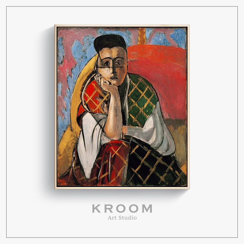 matisse 马蒂斯戴面纱的女人 小众壁画野兽派挂画竖款人像装饰画