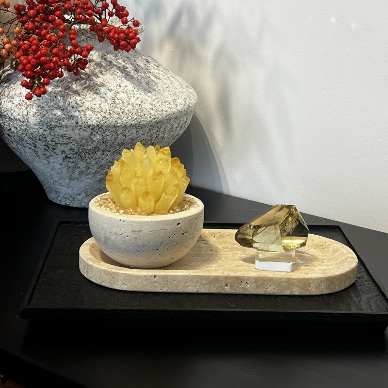 天然黄水晶招财聚宝盆客厅办公司装饰开业乔迁桌面玄关新年礼物,家居饰品,国学摆件,淘宝优惠券,粉丝福利购,淘宝优惠卷