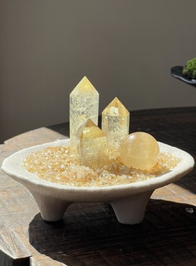 天然能量黄水晶桌面摆件乔迁开业伴手礼玄关办公室店铺装饰礼物
