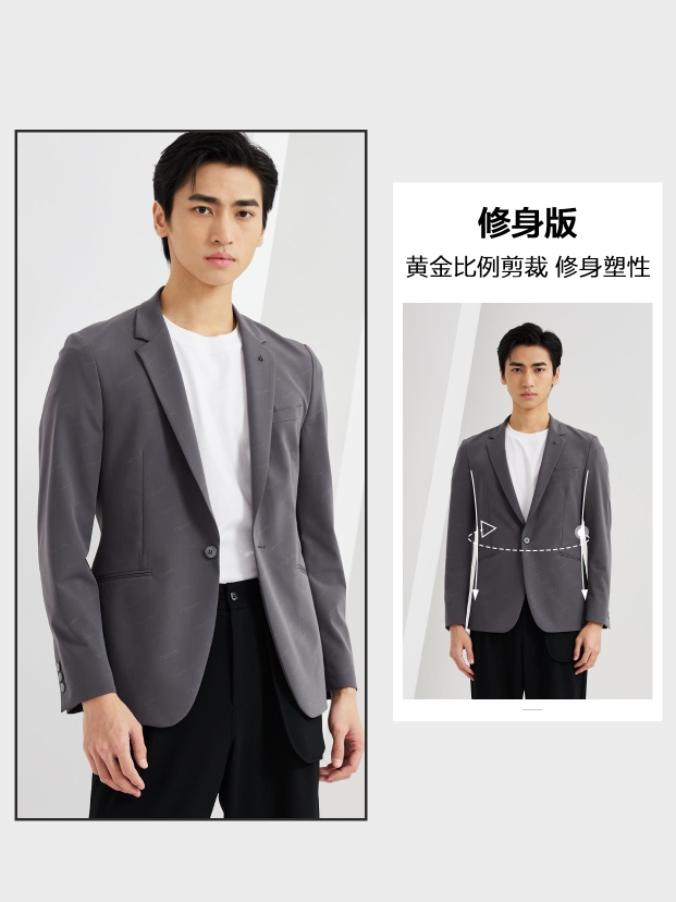 Q3CDX031SA利家新款休闲商务男装春秋西服单衣外套大码