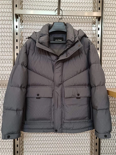 23DRF0052A利家新款都市新潮保暖休闲连帽立体压花羽绒服男