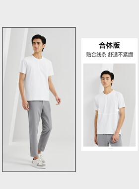 Q3XTX3181S 23XTX9222S利家修身新款休闲男装夏季短袖圆领T恤