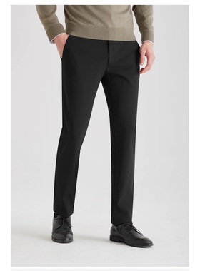 22DXK10101利家商务休闲裤男士修身男裤长裤秋冬加绒季裤子四面弹