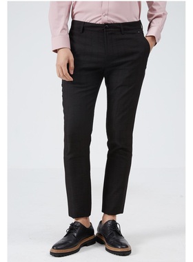 20CXK90801利家正品春夏款高端精品时尚休闲裤黑色中腰小脚弹力潮