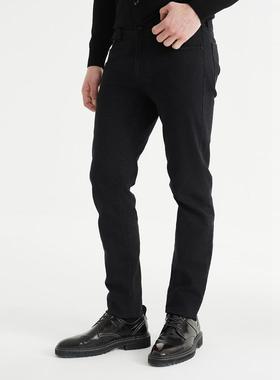 24QNZ91501利家男装2024年秋款休闲牛仔裤男纯棉印花低腰窄脚长裤