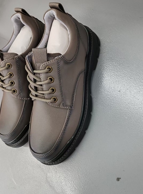 利家男鞋休闲皮鞋24秋季系带新款真皮软底舒适鞋子24QXL30201