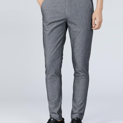 利家男装夏季薄款商务休闲裤男中腰小脚弹力长裤20CXK10701 10702