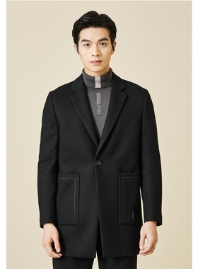 23DYR3011Y男装冬款休闲商务羊毛大衣男士中长款风衣外套