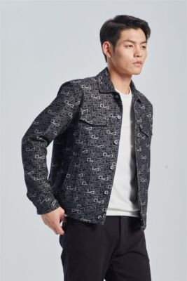 G4QJK0061Y利家休闲春秋季新款时尚简约提花牛仔衣夹克