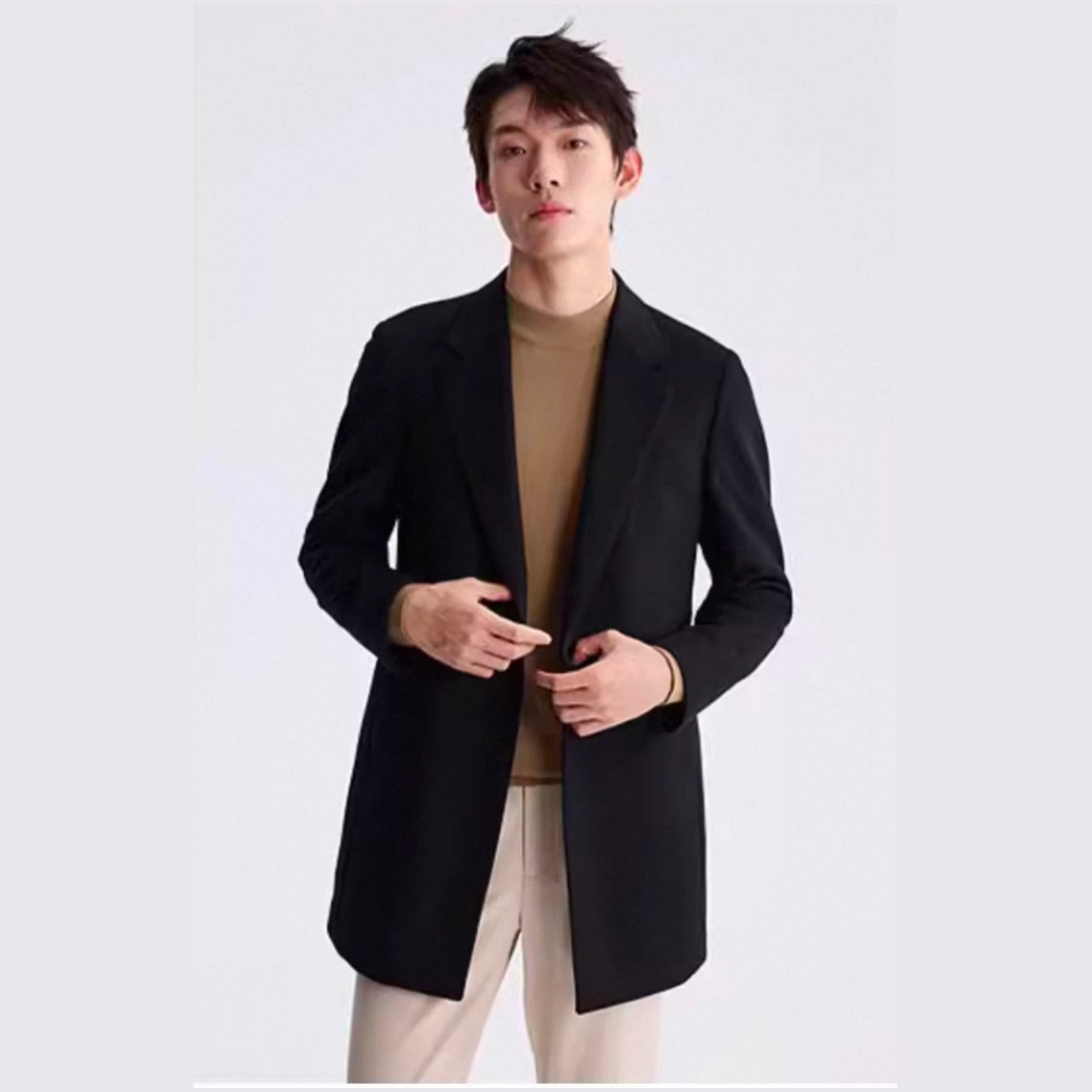 A5DYR0083Y 利家男装秋冬季新款休闲商务中长款毛呢大衣羽绒外套
