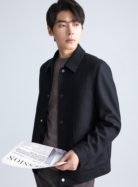 A4DYR0021Y 9031Y利家男装冬季商务羊毛夹克男短款毛呢大衣0022Y