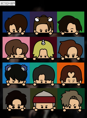 mirror香港男团组合车贴姜涛周边Q版卡通汽车电动车行李箱玻璃贴