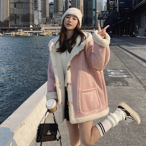 【现货】24冬连帽牛角扣皮毛一体289-6833-P195控288图片