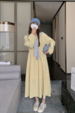 【秋上新】显白柠檬黄连衣裙（送披肩）289-6811-P125控178，女装连衣裙，浙宝289