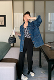 蓝色复古牛仔外套女小个子2025春新款韩版宽松bf风设计感上衣ins，女装短外套，浙宝289