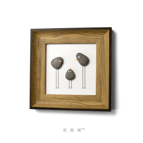氛围狮｜石头画·三只小鸟