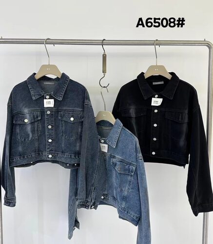 胖mm休闲复古短款工装牛仔外套女