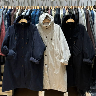 非本189581冬季韩版宽松大码胖mm慵懒松弛风加棉长款棉服风衣外套