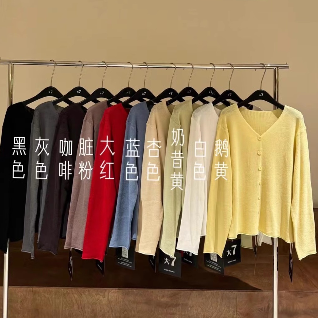 胖mm慵懒风休闲针织V领毛衣开衫