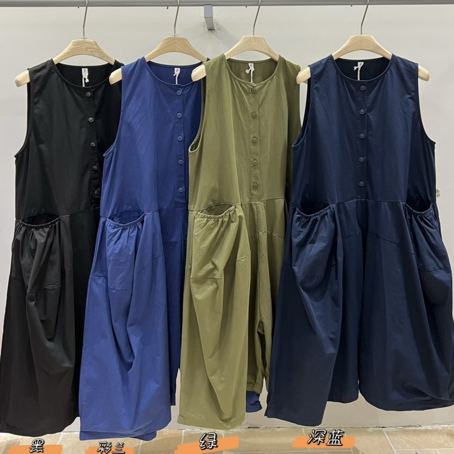 休闲慵懒时尚阔腿工装连体九分裤