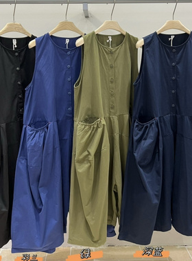 WE女55245秋韩版宽松大码胖mm休闲慵懒风时尚阔腿工装连体九分裤