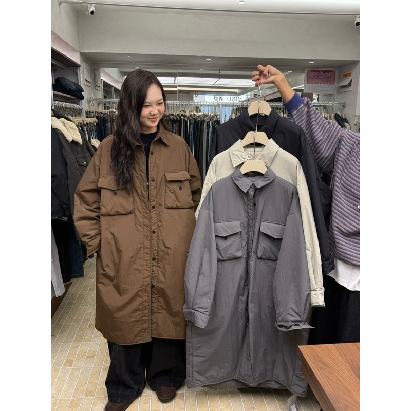 胖mm慵懒松弛风百搭长款棉服外套