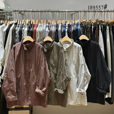 胖mm慵懒松弛风简约立领风衣外套