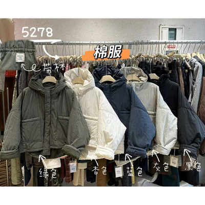 胖mm慵懒休闲风口袋连帽棉服外套